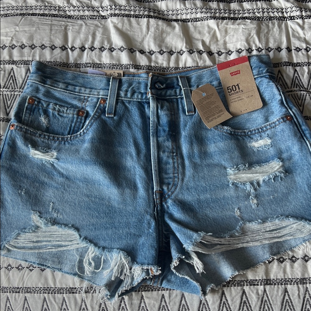 Levi's Women's Distressed Blue Jean Shorts
